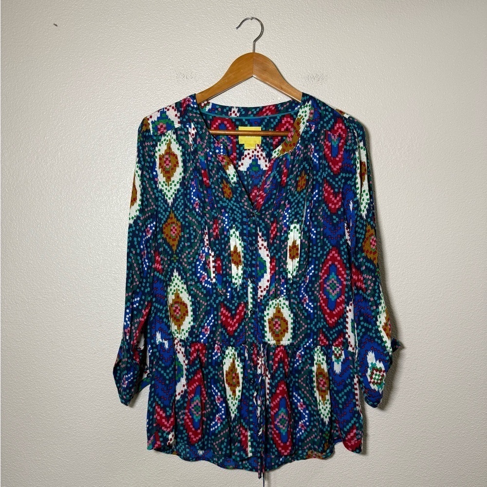 NWOT Maeve by Anthropologie Topoxte Ikat Tunic Blouse size 8